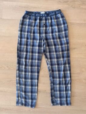 Joe Boxer Blue Plaid Pyjama Men’s Lounge Pants Pajama Small Sleepwear
